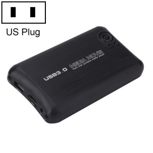 Boîte de lecture vidéo sur disque HDMI 1080P USB3.0 U avec lecteur multimédia intégré, prise américaine (noir) SH601A563-20