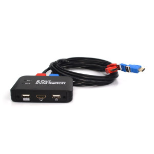 Commutateur KVM HDMI USB 2 ports avec câble pour moniteur, clavier, souris, commutateur HDMI, prise en charge de la lecture de disque U SH0811347-20