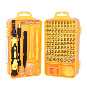 Jeu d'outils de maintenance de démontage d'ordinateur de téléphone portable de tournevis de précision 115 en 1 (jaune) SH801D1008-20