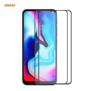 Pour Motorola Moto E7 Plus 2 pièces ENKAY chapeau-Prince Anti-goutte pleine colle verre trempé plein écran Film protecteur anti-chute SE5804507-20