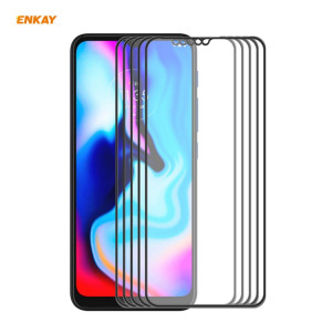 Pour Motorola Moto E7 Plus 5 pièces ENKAY Hat-Prince Anti-goutte colle complète en verre trempé Film plein écran protecteur anti-chute SE60041-20