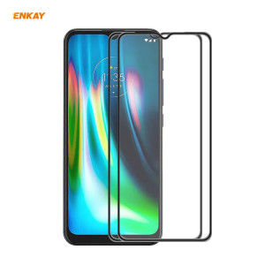 Pour Motorola Moto G9 / G9 Play 2 pièces ENKAY Hat-Prince Anti-goutte colle complète en verre trempé Film plein écran protecteur anti-chute SE9002546-20