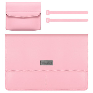 Litchi motif PU cuir Ultra-mince Protection anti-mince Porte-porte-documents Sacoche de porteur de portable pour ordinateurs portables de 13-14 pouces (or rose) SH501A1558-20