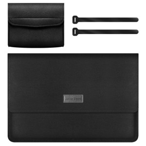 Litchi motif PU cuir Ultra-mince Protection Sac de portefeuille Porte-documents Portable Portable sac de transport pour ordinateurs portables pour 13-14 pouces (noir) SH501B1768-20