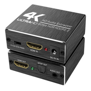 AY78V20 4K 60Hz HDMI 2.0 audio Splitter 5.1 ARC HD-MI Extracteur audio HDCP 2.2 HDR10 Convertisseur audio 4K HD-MI optique optique Toslink SPDIF SH4802752-20