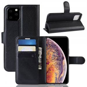 Portefeuille en cuir PU avec support en cuir PU Étui mobile pour iPhone 11 Pro Max (Noir) SH101A1445-20
