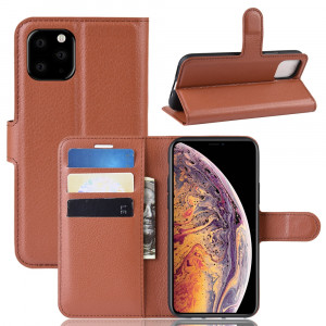 Portefeuille en cuir PU avec support en cuir PU Étui mobile pour iPhone 11 Pro Max (Marron) SH101D1205-20