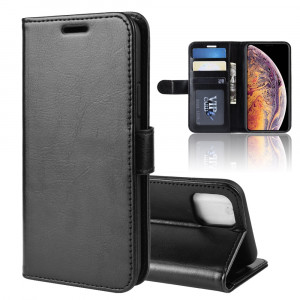Étui à rabat horizontal en cuir à rabat horizontal R64 Texture pour iPhone 11 Pro Max, avec support et emplacements de cartes et porte-monnaie (noir) SH501A1956-20