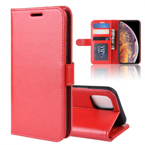 Étui à rabat horizontal en cuir à rabat horizontal R64 Texture pour iPhone 11 Pro Max, avec support et emplacements de cartes et porte-monnaie (rouge) SH501C1779-20