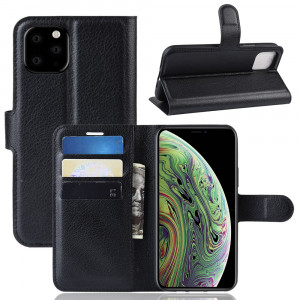 Portefeuille en cuir PU avec support en cuir PU Étui mobile pour iPhone 11 Pro (noir) SH901A374-20