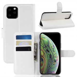 Portefeuille en cuir PU avec support en cuir PU Étui mobile pour iPhone 11 Pro (Blanc) SH901B136-20