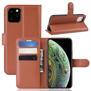 Portefeuille en cuir PU avec support en cuir PU Étui mobile pour iPhone 11 Pro (Marron) SH901D1508-20