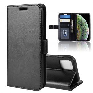 Etui à rabat horizontal à rabat horizontal R64 Texture pour iPhone 11 Pro, avec support et emplacements pour cartes et porte-monnaie (Noir) SH001A1388-20