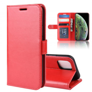 Étui à rabat horizontal en cuir à rabat horizontal R64 Texture pour iPhone 11 Pro, avec support, logements pour cartes et portefeuille (rouge) SH001C176-20