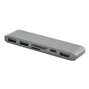 WS-15 6 en 1 Type-C à HDMI + USB 3.0 x 2 + SD + TF + pd hub convertisseur SH50711373-20