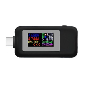 KWS-1902C Type de couleur C Testeur USB MONITEUR DE TENSION DE TENSION DE TENSION DE TENSEUR DE POWER MOBILE DE BATTERIE DE BAITE DE BAITE DE BAISON (Noir) SH501A1458-20