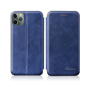 Pour iPhone 13 Pro Tension intégrée Texture rétro TPU magnétique TPU + PU en cuir avec fente et support de carte (bleu) SH302D1881-20