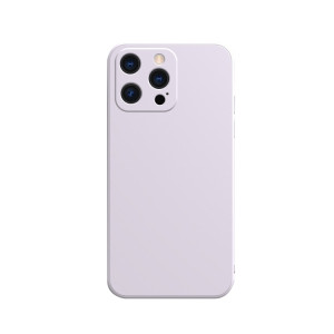 Couleur solide CUBE ESSAIRE LIQUIDE DOUCHE DE SILICONE DU SILICOLE DE FLANEL POUR IPHONE 13 PRO (PURPLE) SH302E15-20