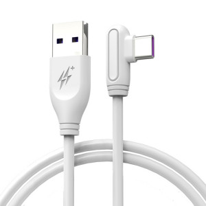 Enkay Hat-Prince Enk-CB109 5A USB à USB-C / TYPE-C 90 degrés Données en silicone Synchronisée Synchroniser le câble de charge rapide, Longueur du câble: 0.5m (blanc) SE401A1065-20