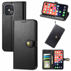 Pour iPhone 13 PRO Color Color Coat Buckle Téléphone de téléphone avec lanière et cadre photo Slot & Card Slot & Wallet & Stand Fonction (Noir) SH802A804-20