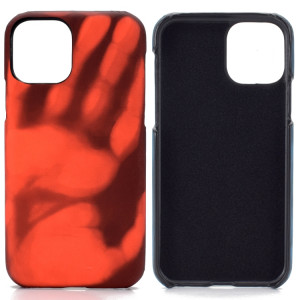 Coller la peau + PC Cas de décoloration de capteur thermique pour iPhone 13 Pro (rouge noir) SH102A1599-20