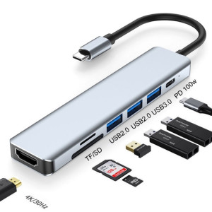 7 en 1 HDMI + SD / TF + USB2.0X2 + USB3.0 + PD à la station d'accueil de type hub de type C SH5637236-20