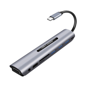 V161B 9-IN-1 Type-C à HD / VGA / USB3.0 / SD / 3.5mm Audio / TF Card Reader Reader SH5896746-20