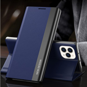 Étui en cuir horizontal ultra-mince ultra-mince flan-mince de latérale avec support pour iPhone 13 (bleu foncé) SH403B1664-20