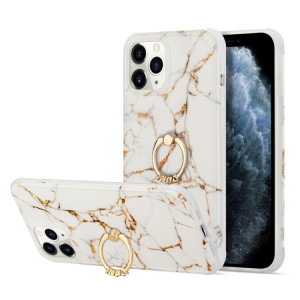 Pour iPhone 13 pro quatre coins SPUB SPUB SPAIL SHOC ALDER BURE DE COUVERTURE DOSSIBLE EN BACK AVEC BAGUE DE STRINESSONE MÉTAL (Blanc) SH002B109-20