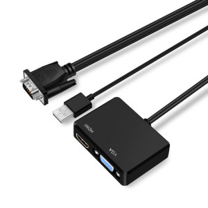 VGA To HDMI Adaptateur VGA Splitter avec convertisseur audio de 3,5 mm SH6140173-20