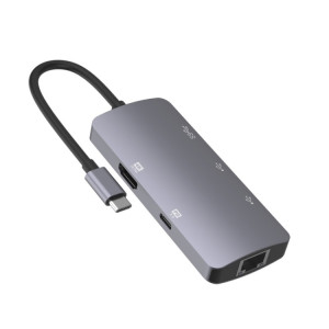 UC910 6-IN-1 Type-C à HD + PD3.0 + RJ45 + USB3.0 + Adaptateur hub USB2.0 x 2 SH71951515-20