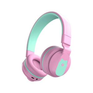 Bobo + adultes et enfants mignon Bluetooth 5.0 Bass Bast Casque d'annulation avec micro (rose) SH201B272-20