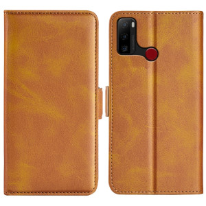 Pour Ulefone Note 10 Case de téléphone en cuir magnétique à double boucle (jaune) SH101B1201-20