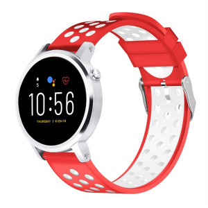 Pour Fossil Gen 5 Carlyle / Julianna / Garrett / Carlyle HR Bracelet de montre en silicone bicolore (rouge) SH101B1944-20