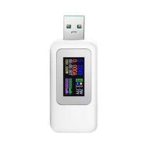 KWS-MX18 10 dans 1 Courant USB CC Courant 4-30V Tension de tension Mémoire numérique Ammeter (blanc) SH901B404-20