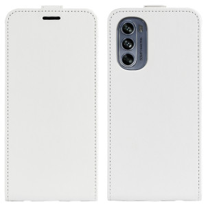 Pour Motorola Moto G62 5G R64 Texture Vertical Flip Leather Phone Case (blanc) SH901B803-20