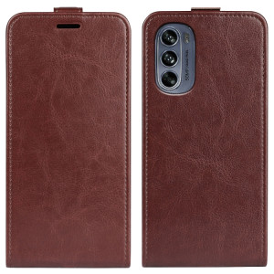 Pour Motorola Moto G62 5G R64 Texture Vertical Flip Leather Phone Case (marron) SH901D778-20