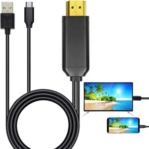 Cordon convertisseur numérique vidéo USB 3.1 Type-C vers HDMI MHL 4K HD pour téléphone Android pour surveiller le projecteur TV (noir) SH801C1211-20
