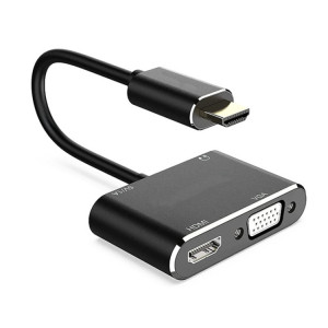JUNSUNMAY Adaptateur séparateur d'écran convertisseur HDMI vers HDMI + VGA 1080P SJ02371669-20