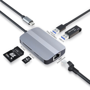 JUNSUNMAY 5 en 1 Type-c vers RJ45 Ethernet + Lecteur de Carte SD/TF Hub USB-C Multifonctionnel SJ07811334-20