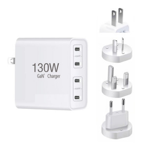 Chargeur GaN130W 4 ports USB-C PD65W / PD30W multi-ports Type-C pour ordinateur portable, / UK / AU / US SH90061076-20