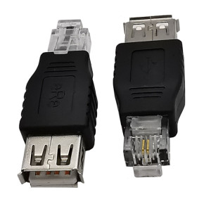 JUNSUN MAY Convertisseur adaptateur USB femelle vers mâle RJ11 6P2C SJ108618-20