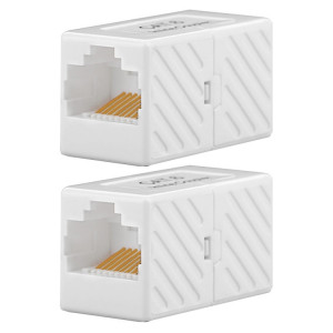 2 pièces JUNSUNMAY RJ45 femelle à femelle coupleur en ligne Cat6 Cat5e Cat5 adaptateur d'extension de câble Ethernet SJ3502800-20