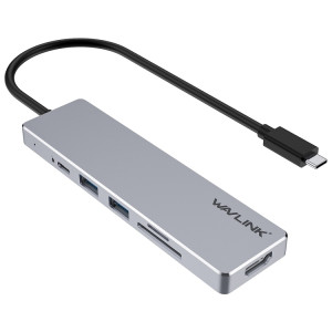 Wavlink UHP3407 Dongle en aluminium portable 4K HDMI Display Type-C Hub Multiport Adaptateur SW3218863-20