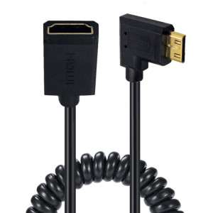 JUNSUNMAY 4K 60 Hz Mini HDMI mâle vers HDMI 2.0 V femelle câble à ressort, longueur : 1,8 m (gauche) SJ902C1749-20