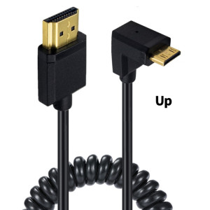 Câble à ressort JUNSUNMAY 4K 60 Hz mini HDMI mâle vers HDMI 2,0 V mâle, longueur : 1,2 m (vers le haut) SJ101A1039-20