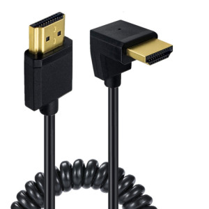 JUNSUNMAY Câble à ressort à tête coudée HDMI 4K 60 Hz mâle vers mâle HDMI 2,0 V, longueur : 1,2 m (vers le bas) SJ201B1241-20