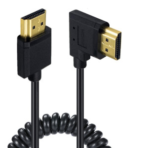 JUNSUNMAY Câble à ressort à tête coudée HDMI 4K 60 Hz mâle vers mâle HDMI 2,0 V, longueur : 1,2 m (droite) SJ201D352-20