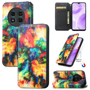 Pour Ulefone Note 15 CaseNeo Étui de téléphone en cuir magnétique coloré (nuage coloré) SH601B893-20