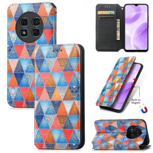 Pour Ulefone Note 15 CaseNeo Étui de téléphone en cuir magnétique coloré (Rhombus Mandala) SH601C1654-20